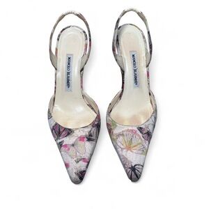 Manolo Blahnik Multicolor Floral Heels